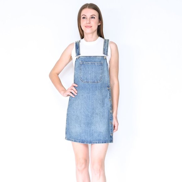 Free People Dresses & Skirts - FREE PEOPLE Denim Blue Overall Mini Dress